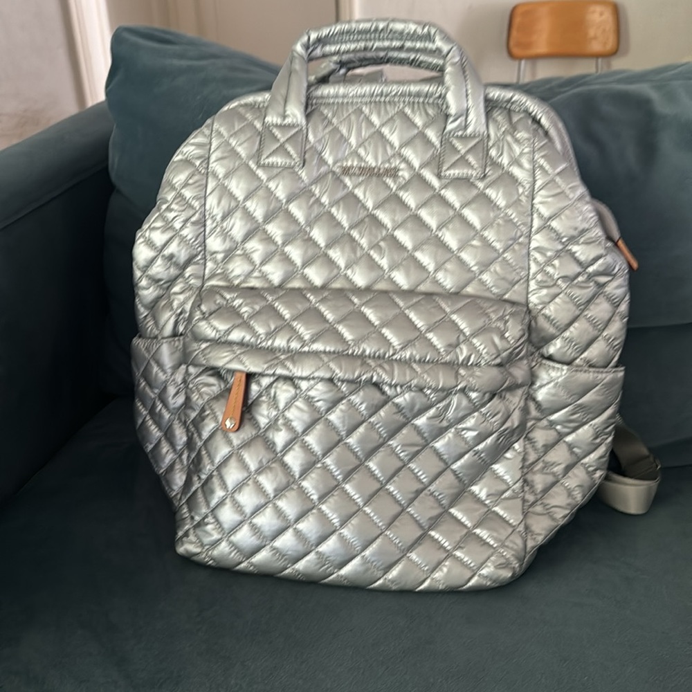 MZ Wallace Tin (silver) backpack - with surprise lining color!